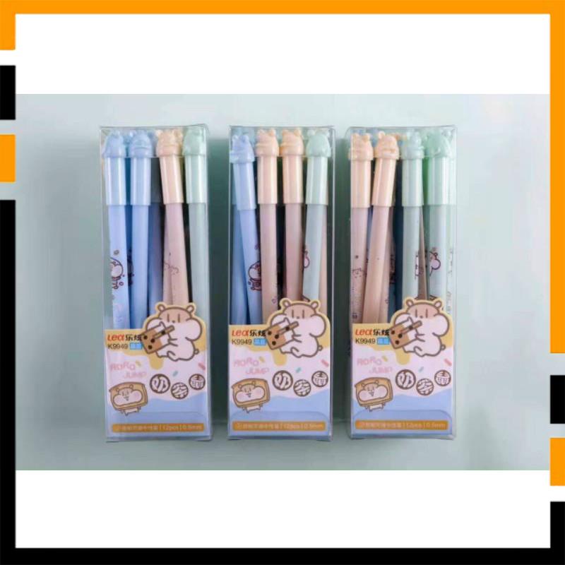 Hộp 12 cây bút mực xóa được xanh - tím dễ thương
