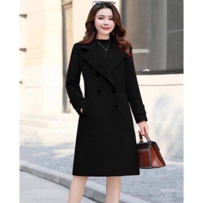 Áo Khoác Dạ Len Dáng Dài Phối Nút Cao Cấp Form Chuẩn Hàng Quảng Châu M | BigBuy360 - bigbuy360.vn