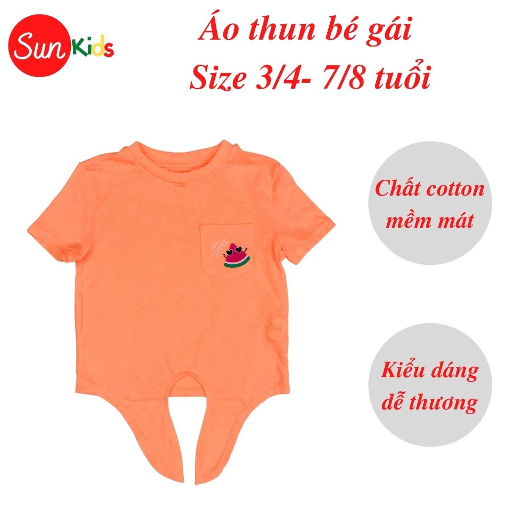 Áo thun cho bé gái, áo phông bé gái chất cotton mềm mát, size 3/4 - 7/8 tuổi - SUNKIDS