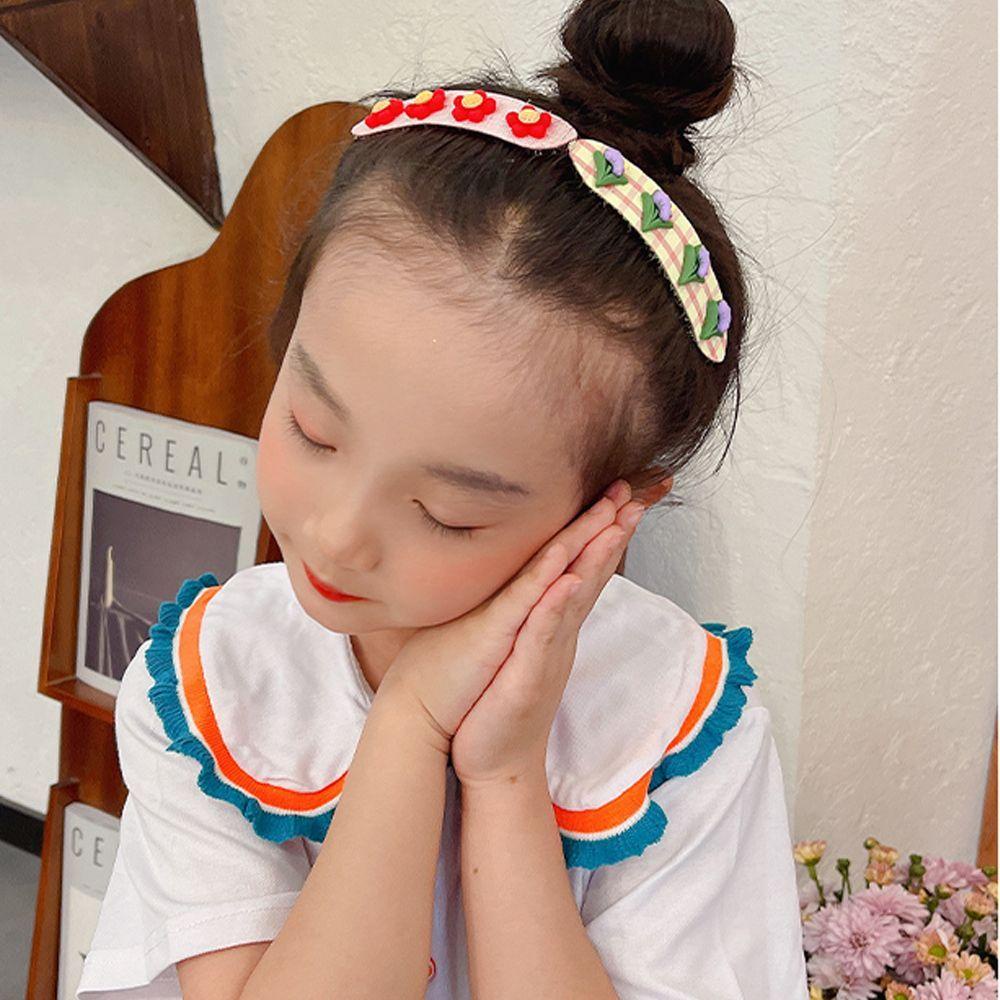 Kẹp tóc vải SKJK họa tiết hoa / trái cây / kẻ sọc nhiều màu dễ thương cho nữ