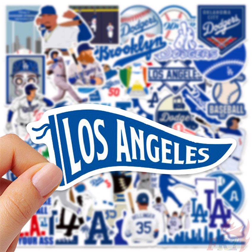 MLB Bộ 50 Miếng Dán Họa Tiết Los Angeles Dodgers Series 02 - Major League Độc Đáo Trang Trí Vali Laptop