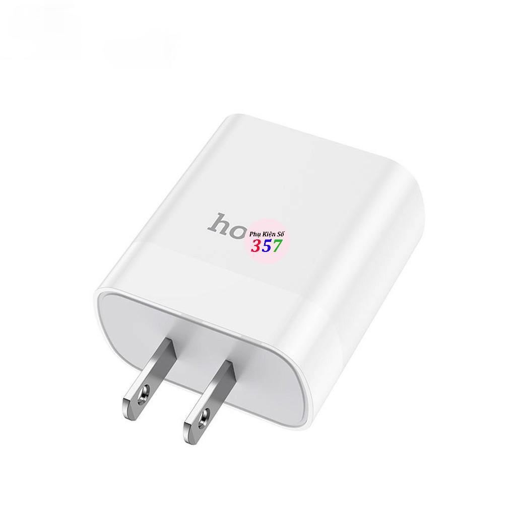 Củ sạc nhanh Hoco C80 tích hợp 2 cổng sạc USB và Type-C hỗ trợ sạc nhanh QC3.0 và PD 20W cho tốc độ sạc thiết bị tối đa