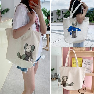 Túi Xách Canvas UNIQLO In Hình KAWS Phong Cách Retro Đơn Giản