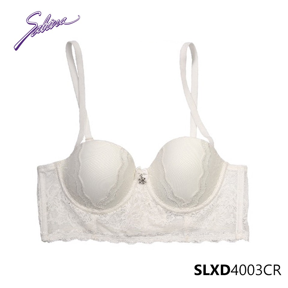 Áo Lót Mút Mỏng Cup Ngang Phối Ren Màu Trắng Fashion Gorgeous Bra By Sabina SLXD4003CR