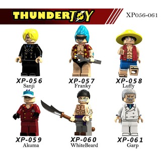 Minifigure các nhân vật One Piece. Sanji, Franky, Luffy, Akuma, WhiteBeard, Garp