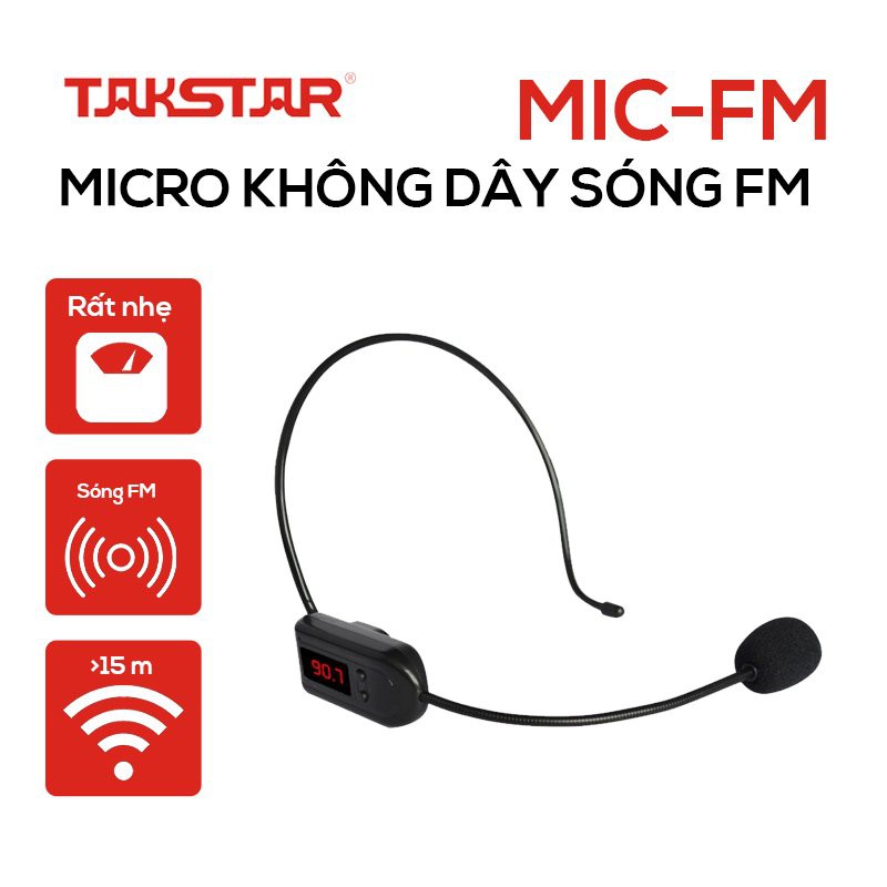 Mic trợ giảng không dây FM cài đầu, Mic đeo tai trợ giảng, micro trợ giảng, âm lượng to