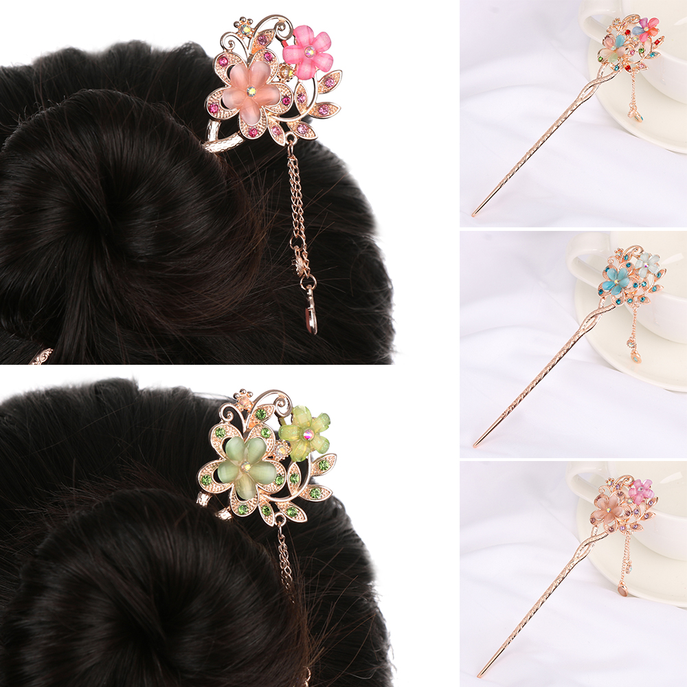 Trâm cài tóc hình hoa phong cách vintage cho nữ