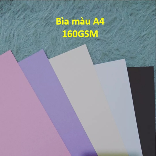 Set 30 tờ giấy bìa màu A4 160GSM (10 màu) - Giấy có độ dày tương đương tờ bìa in đề cương ở tiệm photo