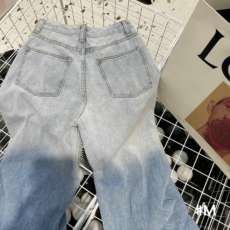 CODE 3130 - QUẦN JEANS SUÔNG LOANG RÁCH GỐI