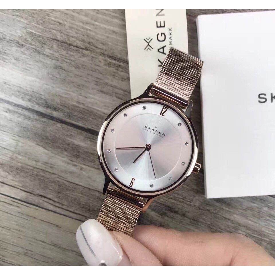 Đồng hồ nữ Skagen 2150 dây kim loại vàng hồng