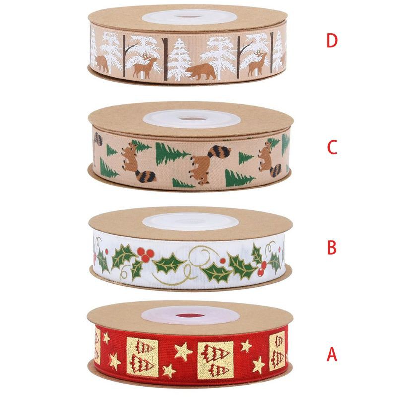 Cuộn Dây Ruy Băng 10 Yards Tự Trang Trí Hộp Quà Giáng Sinh