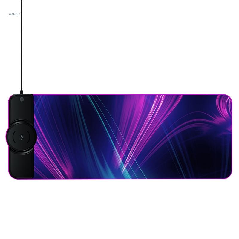 Tấm lót chuột và bàn phím chơi game không dây có đèn LED RGB cỡ lớn