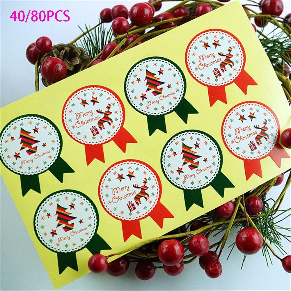 Set 40 / 80 Miếng Dán Trang Trí Quà Giáng Sinh