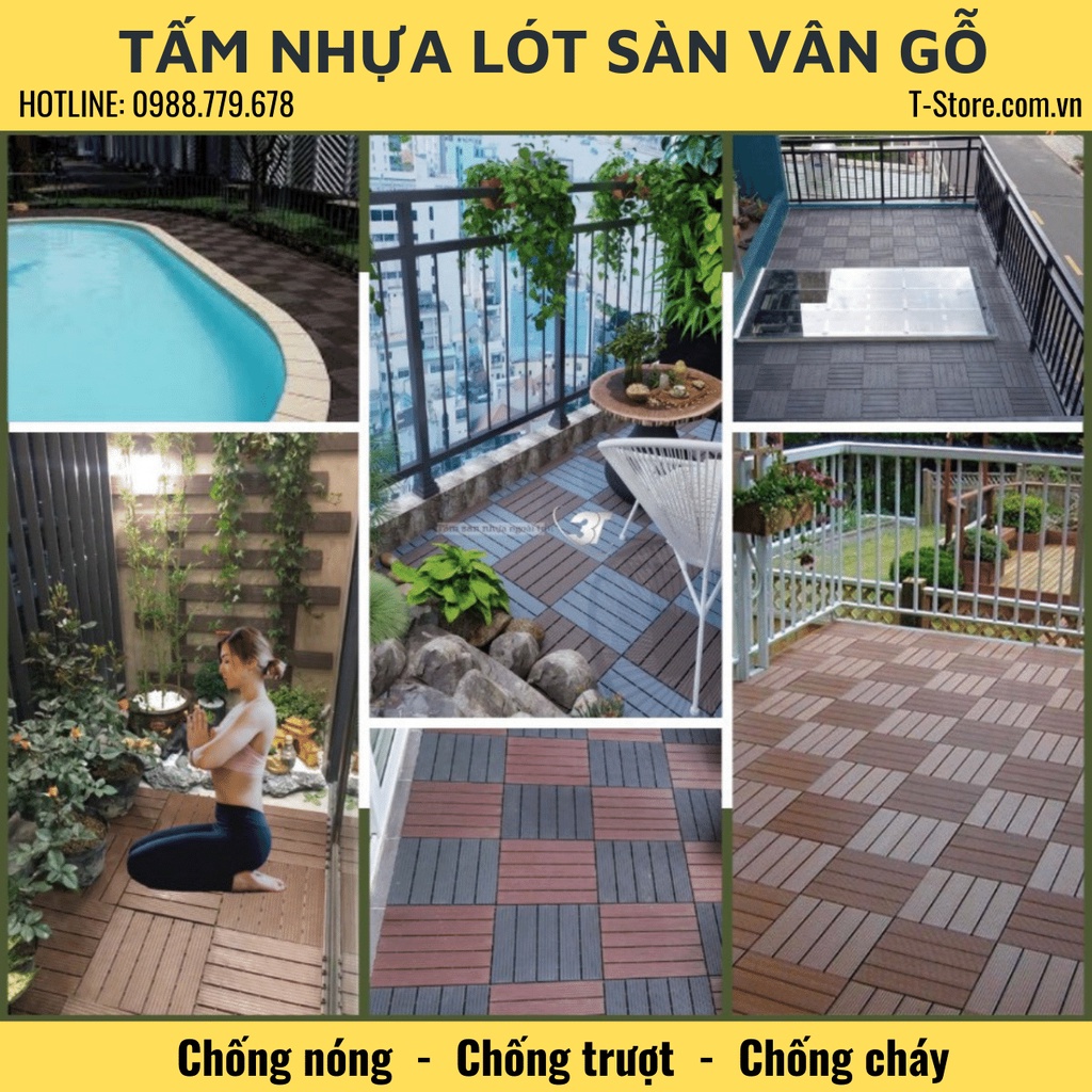 TẤM LÓT SÀN NHÀ TẮM GIẢ GỖ, VỈ LÓT SÀN BAN CÔNG, THẢM LÁT SÀN NHÀ CHỐNG TRƠN TRƯỢT