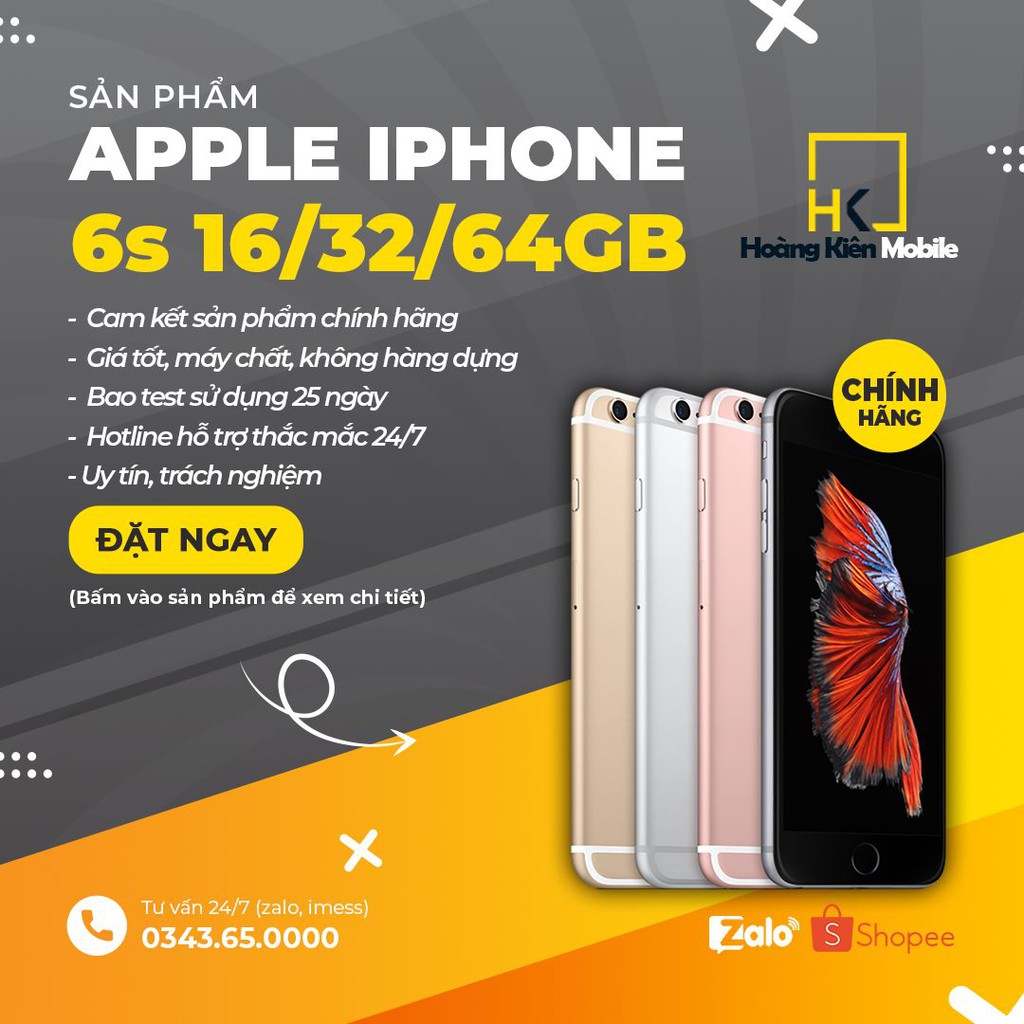 [CHÍNH HÃNG] ĐIỆN THOẠI IPHONE 6S LOCK 32G