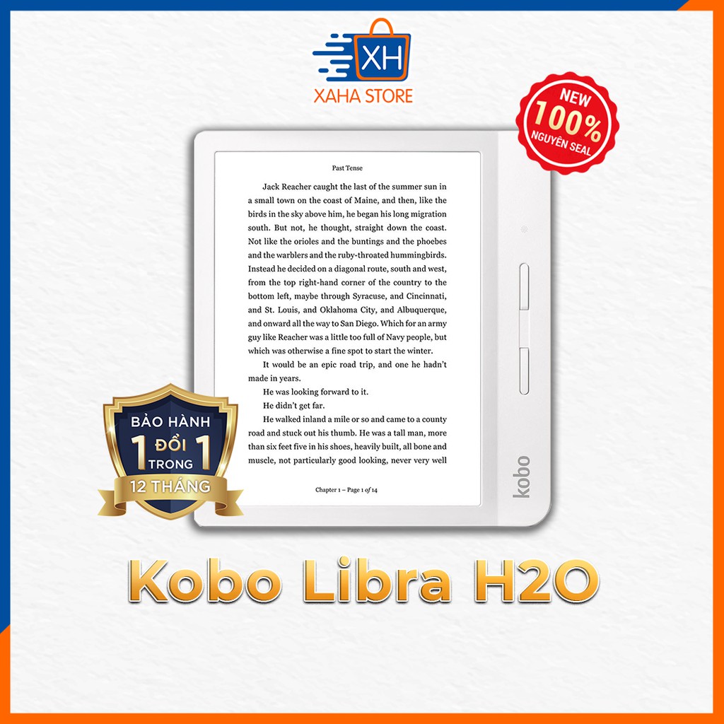 Máy đọc sách Kobo Libra H2O 8GB đen/trắng Bảo hành 12 tháng