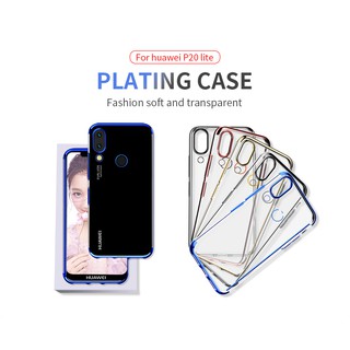 Ốp lưng dẻo trong suốt viền màu cực đẹp dành cho Huawei Nova 3, Nova 3E / P20 Lite. Hàng cao cấp.