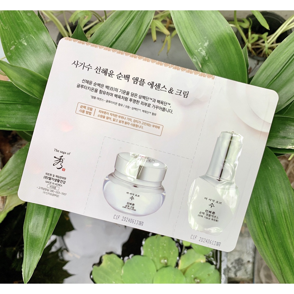 Combo gói kem và tinh chất siêu dưỡng trắng mờ nám, nâng tone da trắng hồng - The Saga Of xiu Pure White