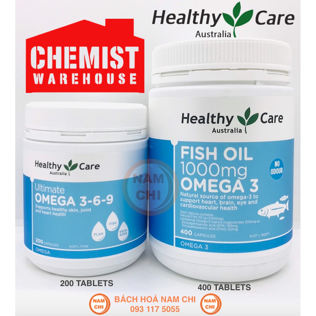 VIÊN UỐNG DẦU CÁ HEALTHY CARE ULTIMATE OMEGA 3-6-9 BỔ SUNG OMEGA 3-6-9 TỐT CHO TIM NÃO BỔ MẮT (CHUẨN ÚC)