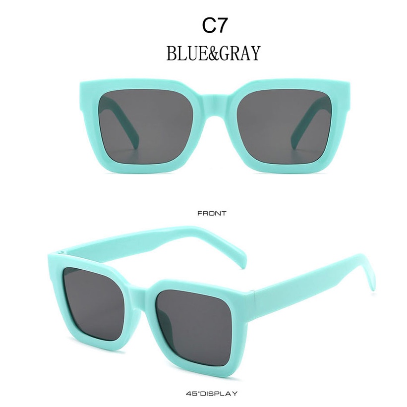 Kính mát Samjune MN5229 gọng vuông màu gradient chống tia UV400 sang trọng retro chất lượng cao vintage cho nữ