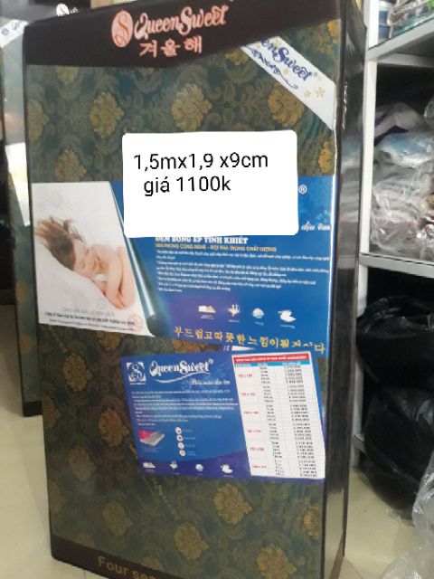 [SALE-50%]Đệm bông ép Queensweet Hàn Quốc vải gấm( 160cm x200cm )