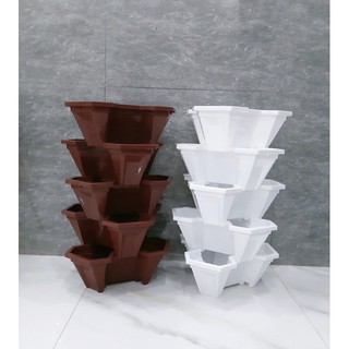 Combo 5 tháp trồng cây, trồng rau hữu cơ 5 tầng hiệu quả