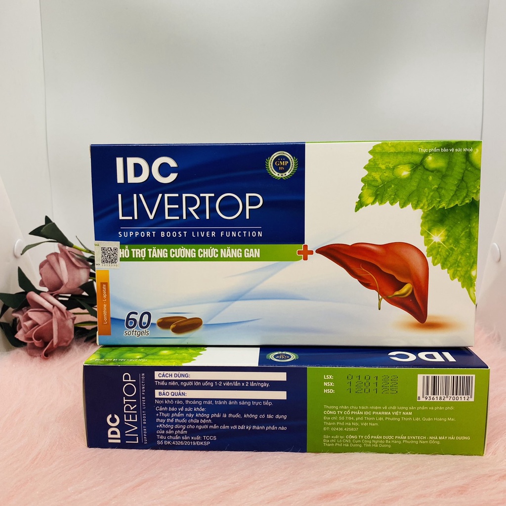 Mát gan IDC Livertop hộp 60 viên giúp thanh nhiệt, mát gan, giải độc gan và bảo vệ gan
