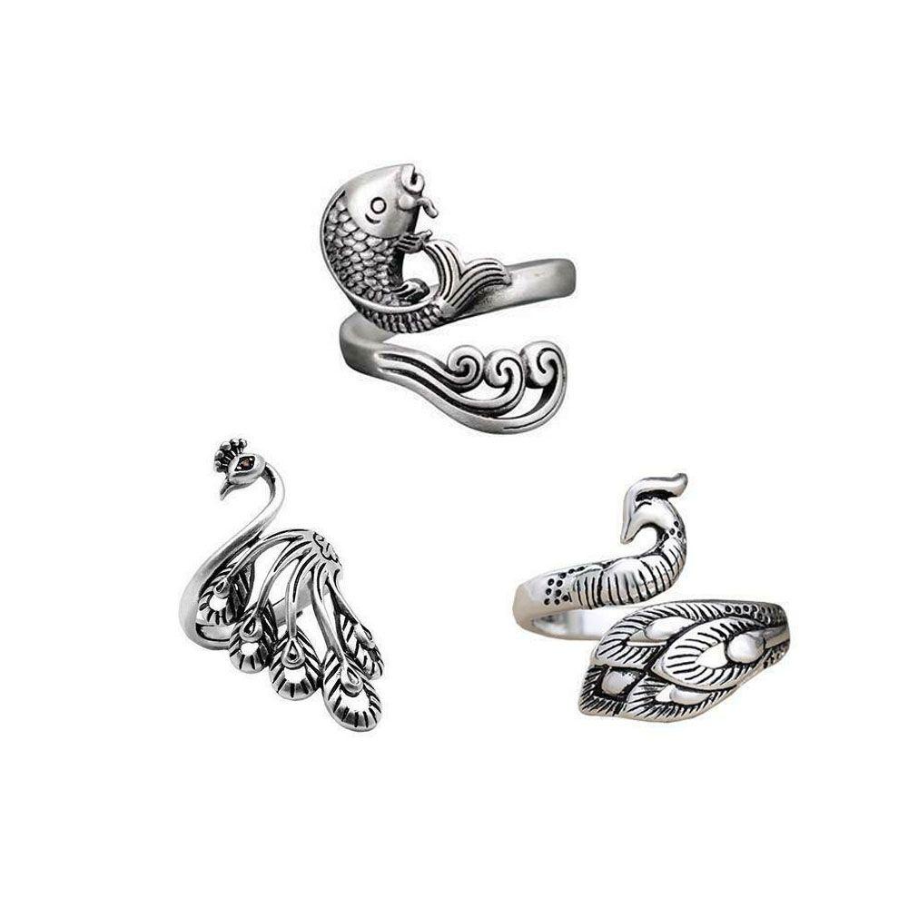 LEISURE 1 Chiếc Vòng Tròn Đan Móc Bằng Thép Không Gỉ Mới, Chim Công, Phượng Hoàng