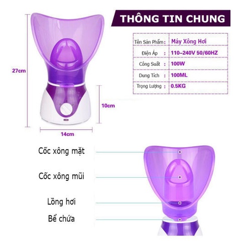 Máy xông mặt, mũi, họng tại nhà, hàng cao cấp chính hãng bảo hành 12 tháng