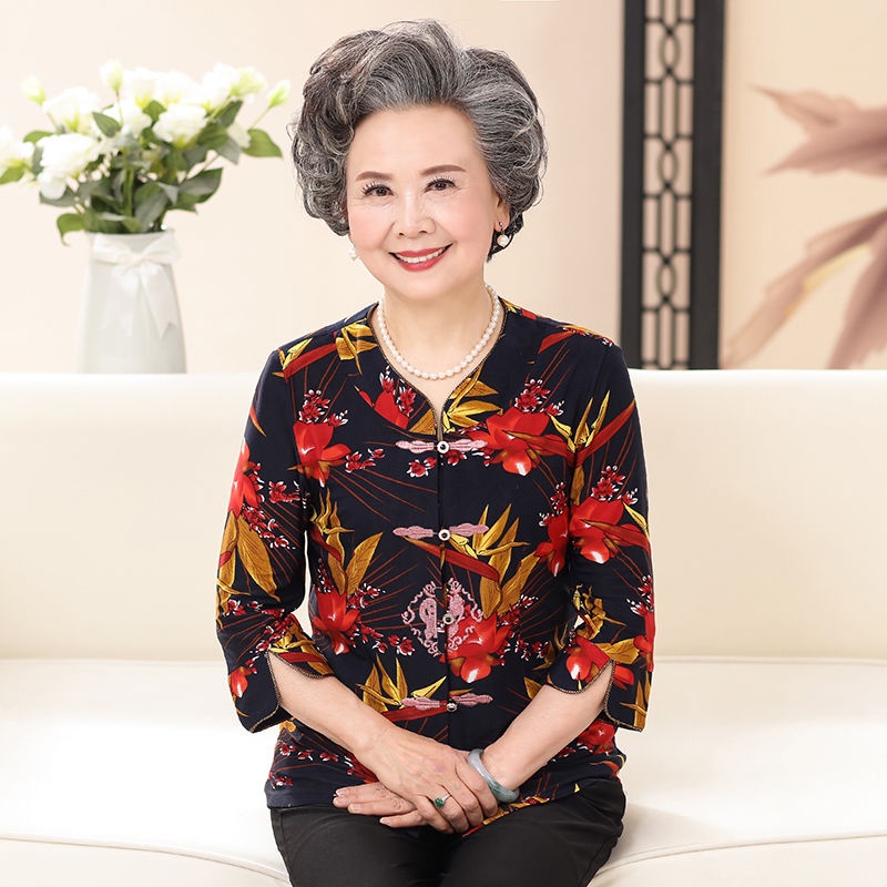 ✾❒✣Đồ bộ trung niên, người già, hè nữ, áo bà ba, sơ mi, quần dài, hai dây, mẹ, nữ