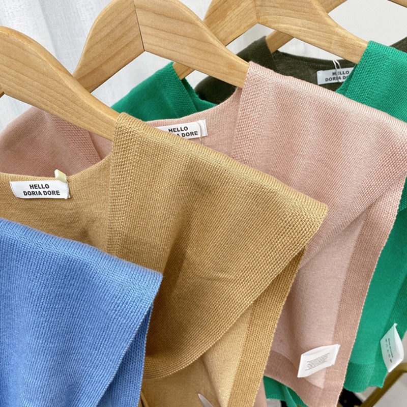 Áo Choàng Cardigan Đan Len Màu Trơn Thắt Nút Trước Vai Có Thể Tháo Rời Cho Nữ