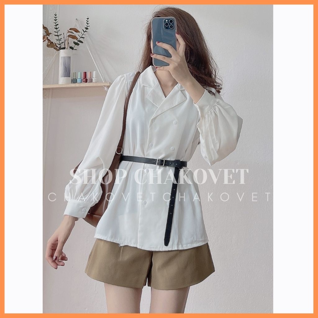 Sơ mi trắng tay dài Chakovet CKA848, kiểu áo nữ công sở cá tính
