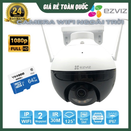 Camera IP Wifi PTZ Ngoài Trời Ezviz C8C Xoay Quét 360 Độ Full HD 1080P- Có Màu Đêm- Hàng Chính Hãng