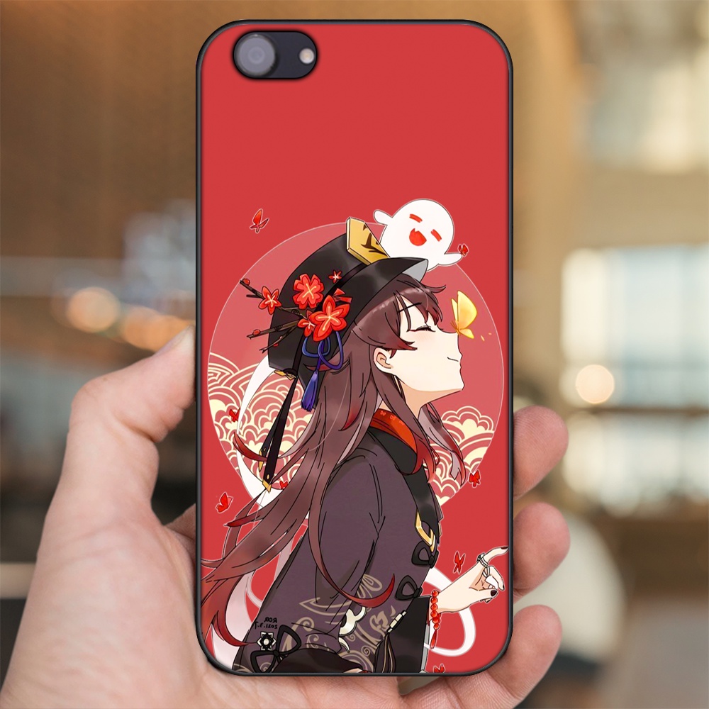 Ốp lưng Oppo F7 Youth viền đen in hình Hutao Genshin Impact