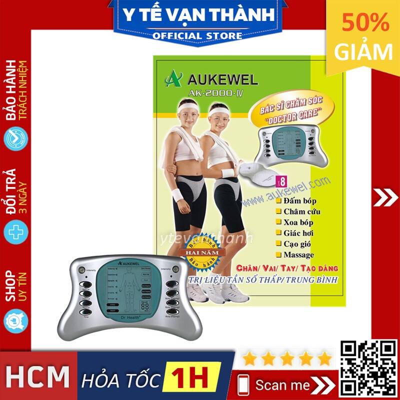 ✅ Máy Massage Dán Xung Điện- Aukewel AK-2000-IV (8 Miếng Dán), (ĐỨC) (BH 24 Tháng) - Mát xa, Massa -VT0092