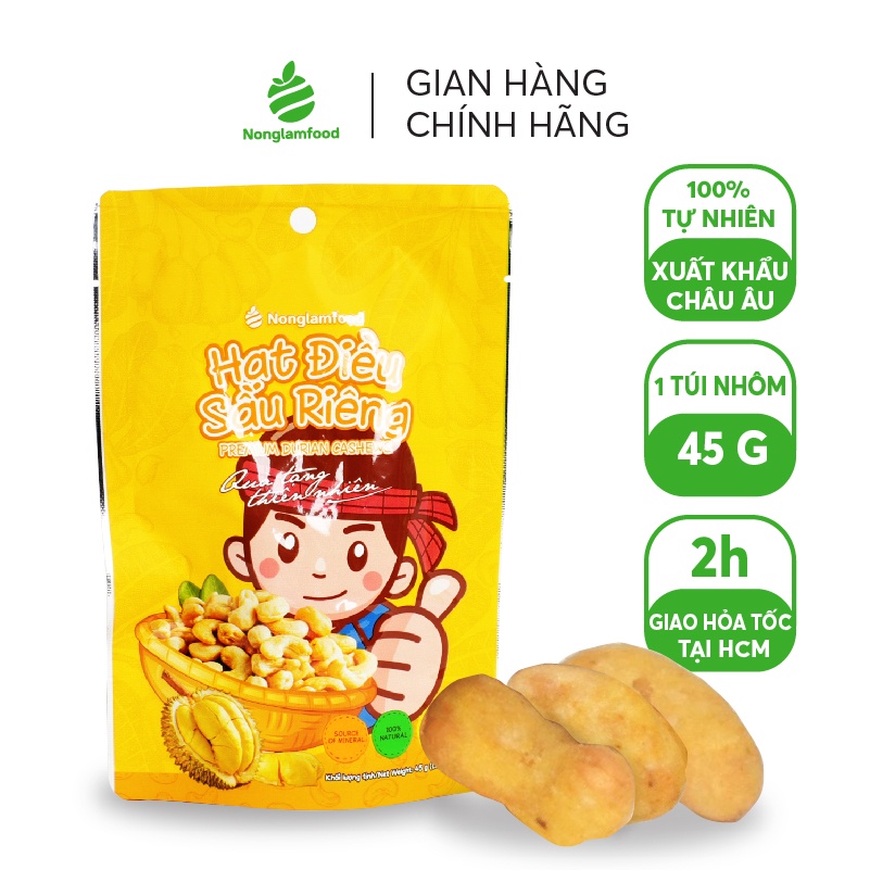 Hạt điều sầu riêng Nonglamfood 45g | Premium durian cashews