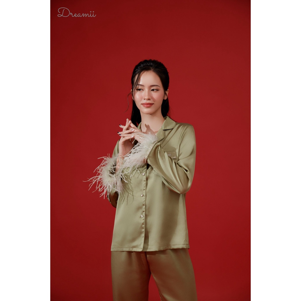 [DREAMII] Bộ Ngủ Nữ Dài Tay Luna Set Thiết Kế Sang Trọng, Chất Liệu Lụa Cao Cấp