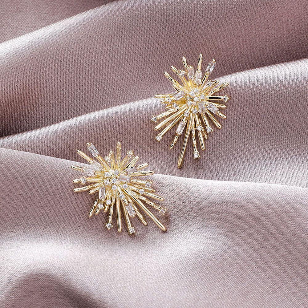 Khuyên Tai Dáng Dài Đính Đá Lấp Lánh Sang Trọng|Hoa Tai Dáng Dài Hình Pháo Hoa Nhiều Màu Sắc Thời Trang Cho Nữ