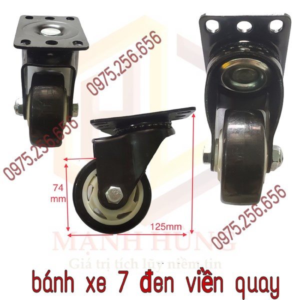 Bánh Xe 7 đen Viền Quay