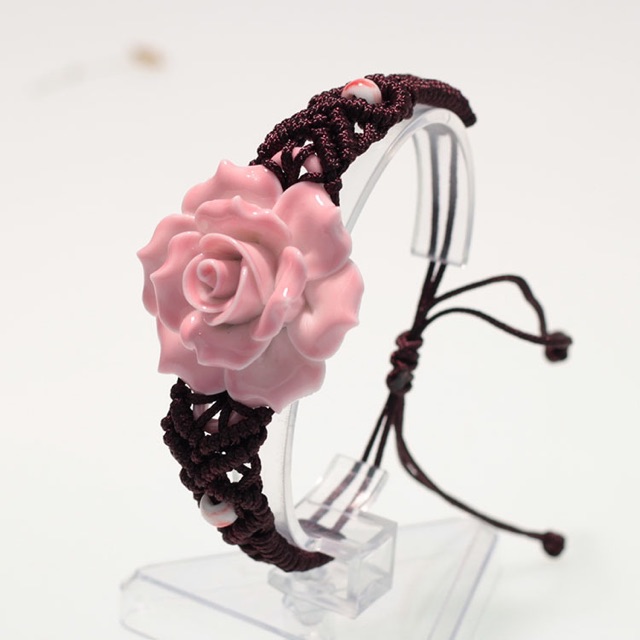 Vòng tay hoa Hồng gốm sứ