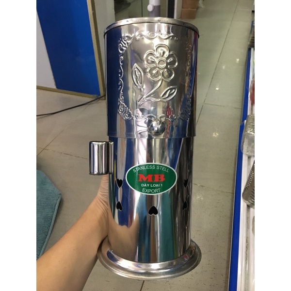 Ống đũa inox tròn có nắp, ống đựng muỗng đũa inox có nắp đậy - mta_mart