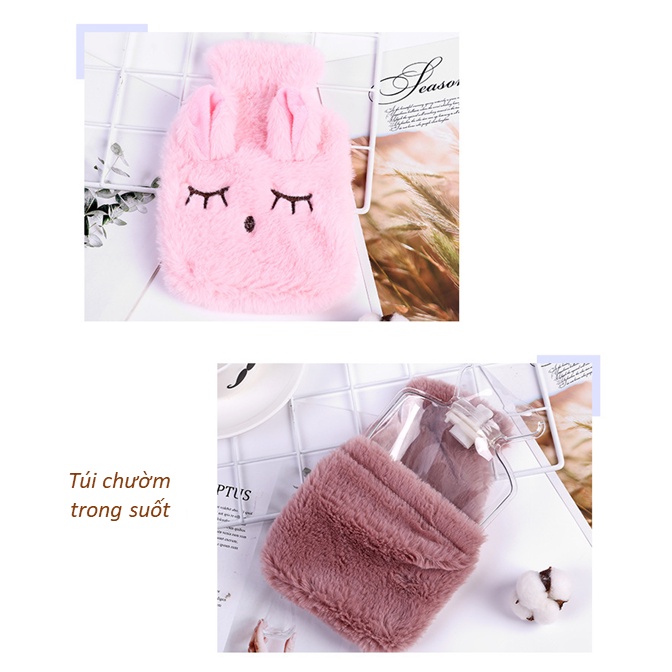 Túi chườm nóng hình thỏ bông mềm mịn giảm sưng viêm đau bụng mùa dâu hiệu quả