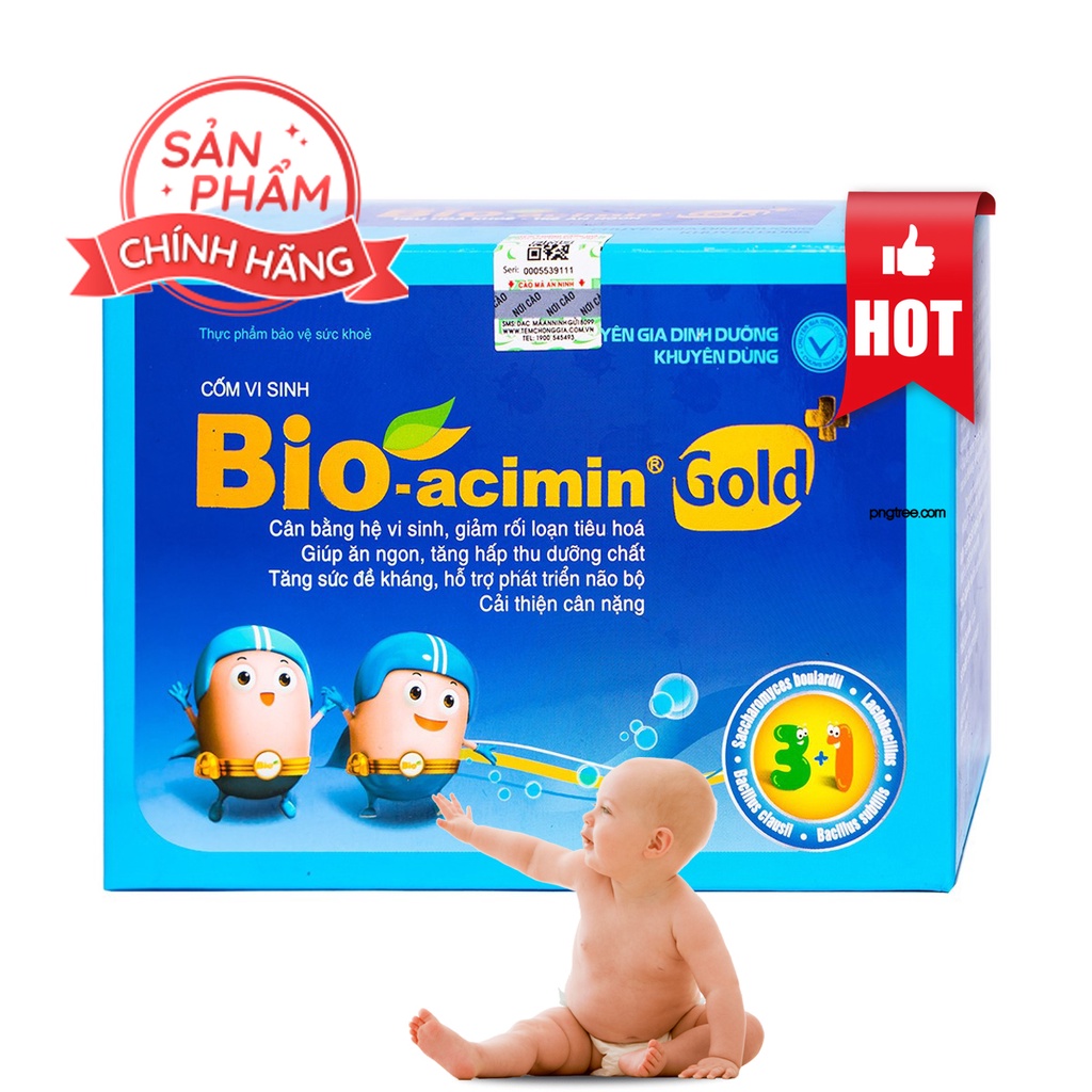 Cốm vi sinh Bio Acimin Gold Plus, thực phẩm cho bé ăn ngon, tốt hệ tiêu hóa