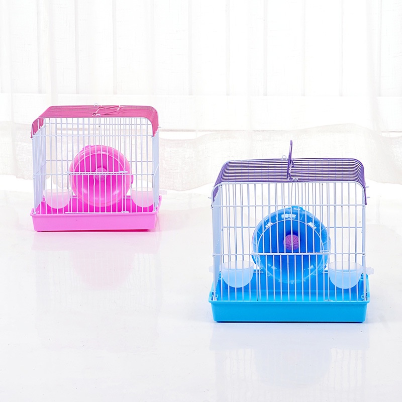 Lồng mini mái bằng cho hamster tặng kèm phụ kiện (kích thước 23x17x19 cm)