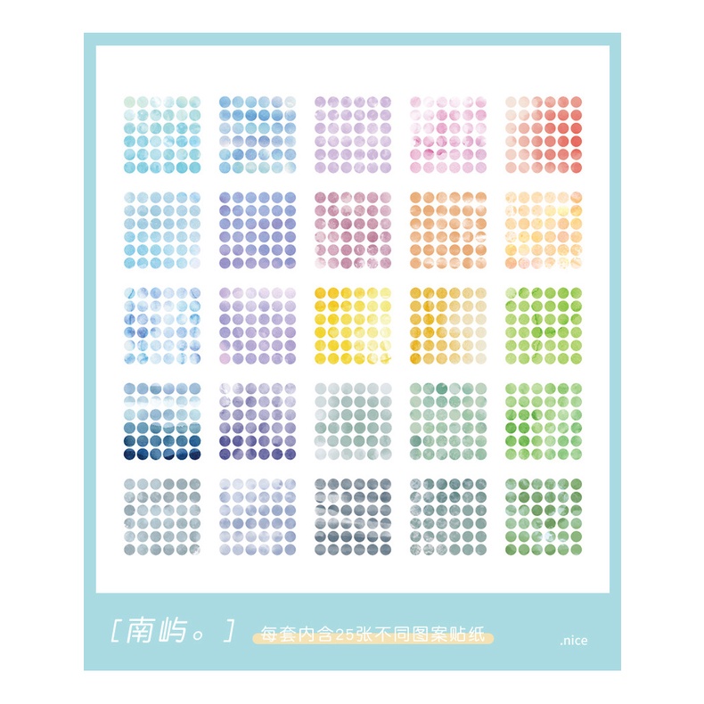 Sticker 25, 100 tấm trang trí sổ tay với 25 kiểu họa tiết hình học, hình dán sticker cute