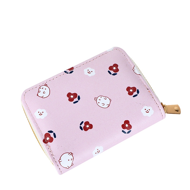Ví Đựng Thẻ / Tiền Xu Nhiều Ngăn Có Khóa Kéo in Hoạt Hình Dễ Thương Cho Bạn Gái