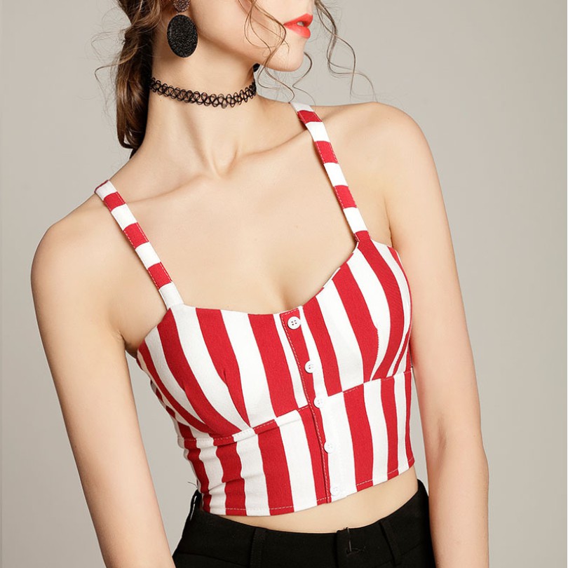 Áo Hai Dây Croptop Có Đệm Ngực Cao Cấp Mới CT190