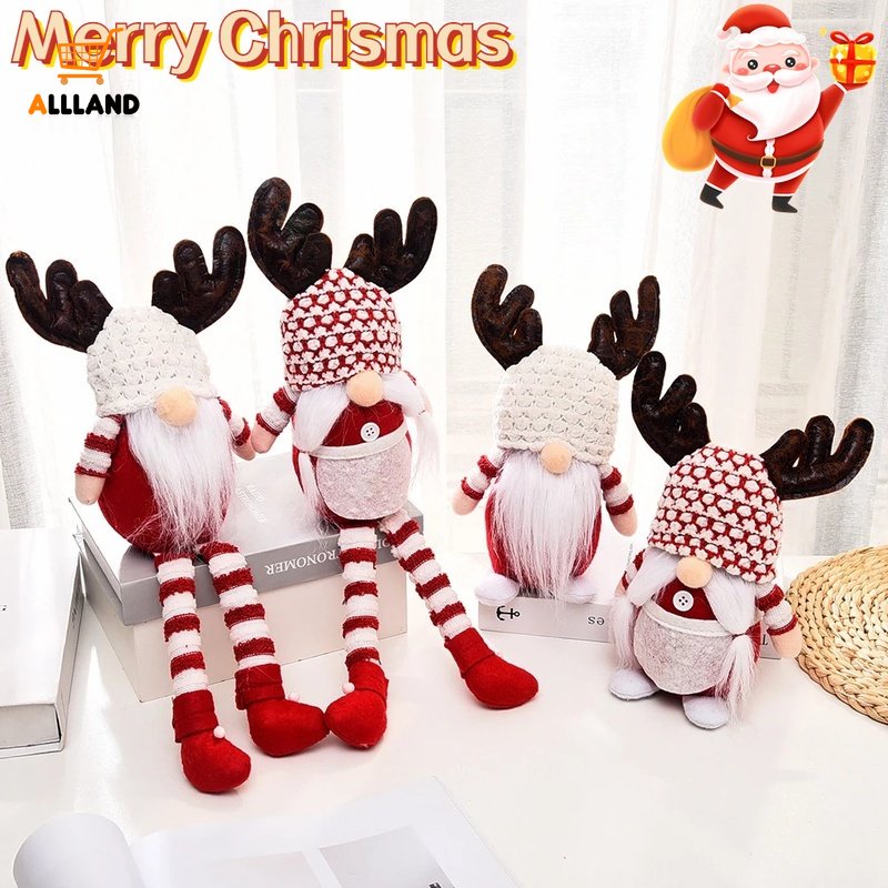 Búp Bê Nhồi Bông Hình Chú Lùn Không Mặt Sọc Caro Trang Trí Giáng Sinh Năm Mới / Giáng Sinh