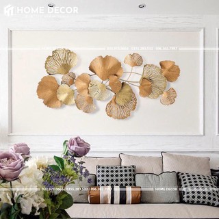 Tranh treo tường decor lá cọ đỏ, trang trí nội thất hào nhoáng sang trọng hiện đại