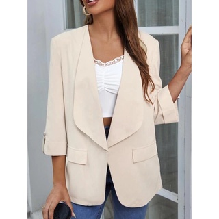 Áo khoác vest tay lỡ màu kem big size 75-85kg